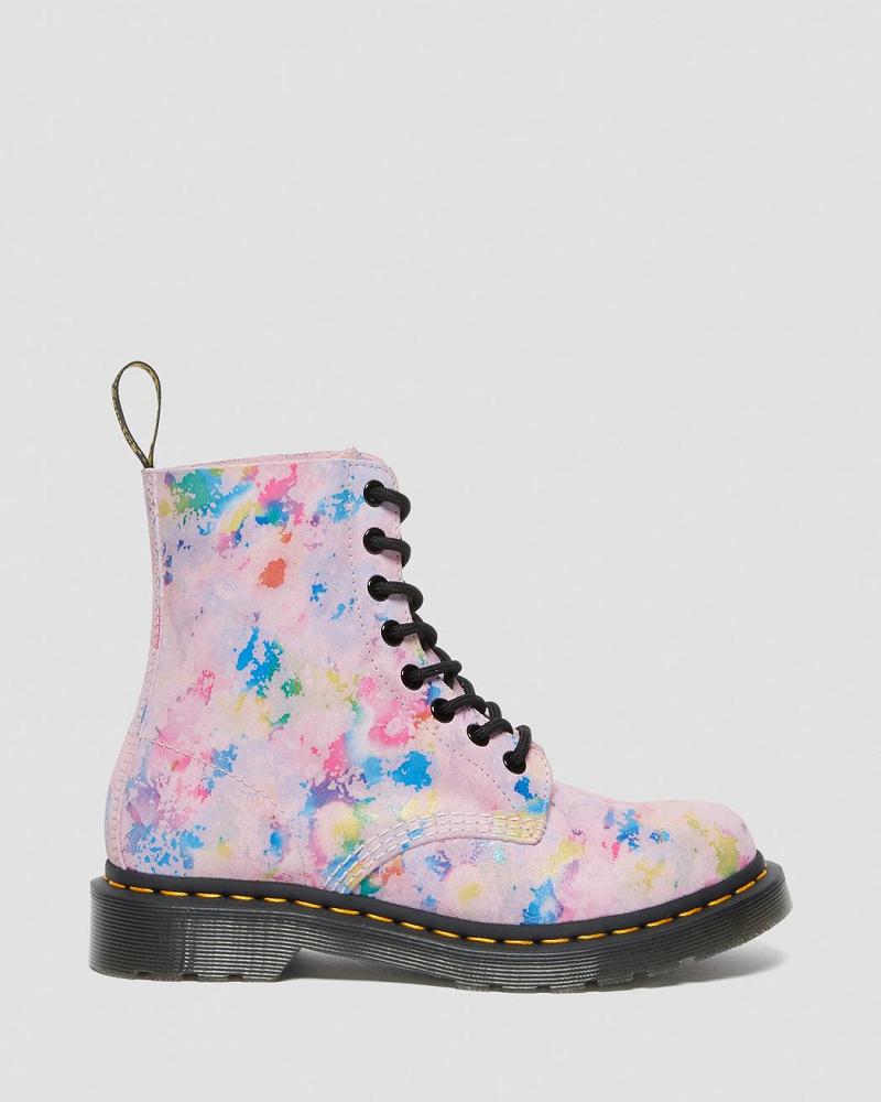 Dr Martens 1460 Pascal Confetti Ruskind Snørestøvler Dame Lyserød | DK 183SGL